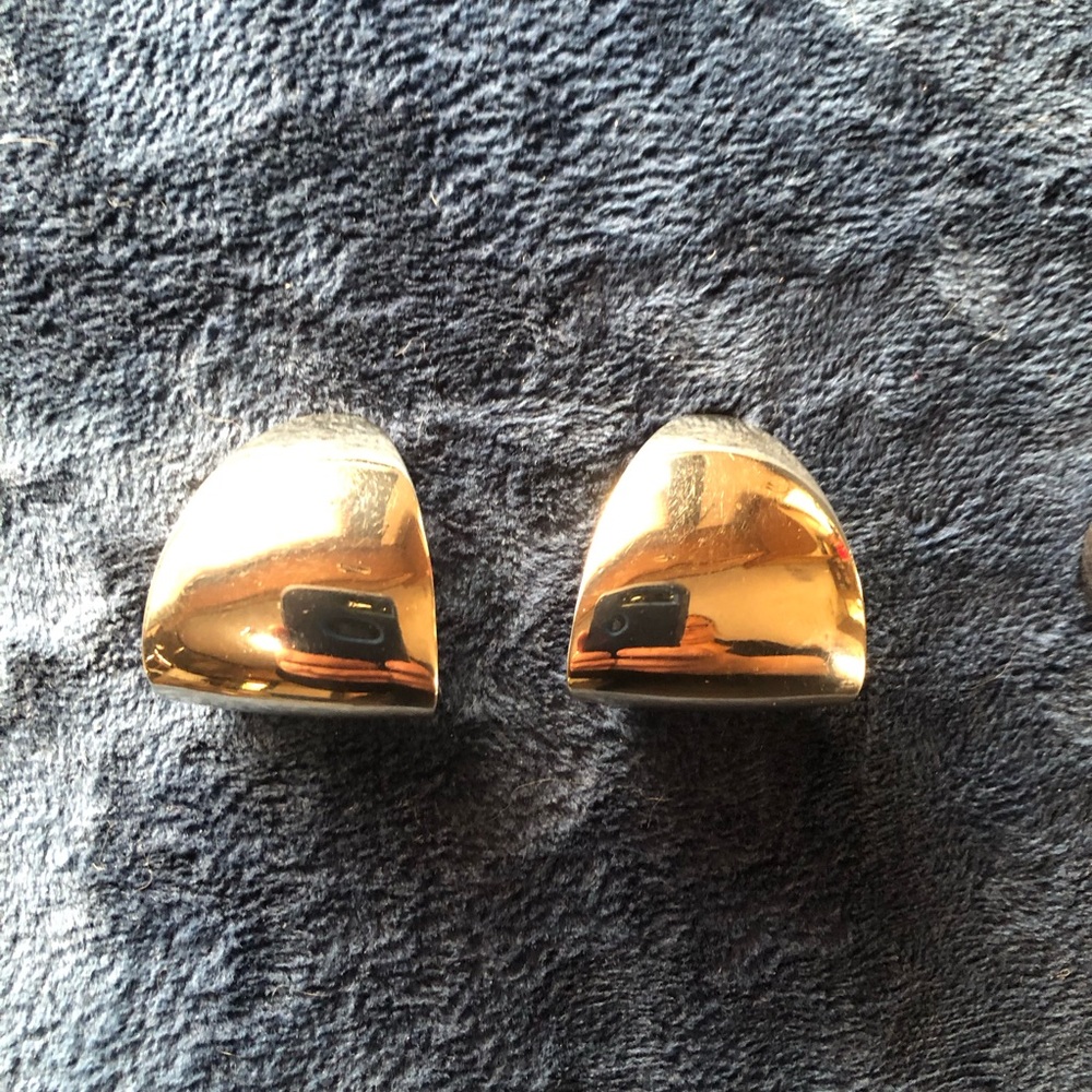 Vintage silver plated mirror finish pierced earrings
